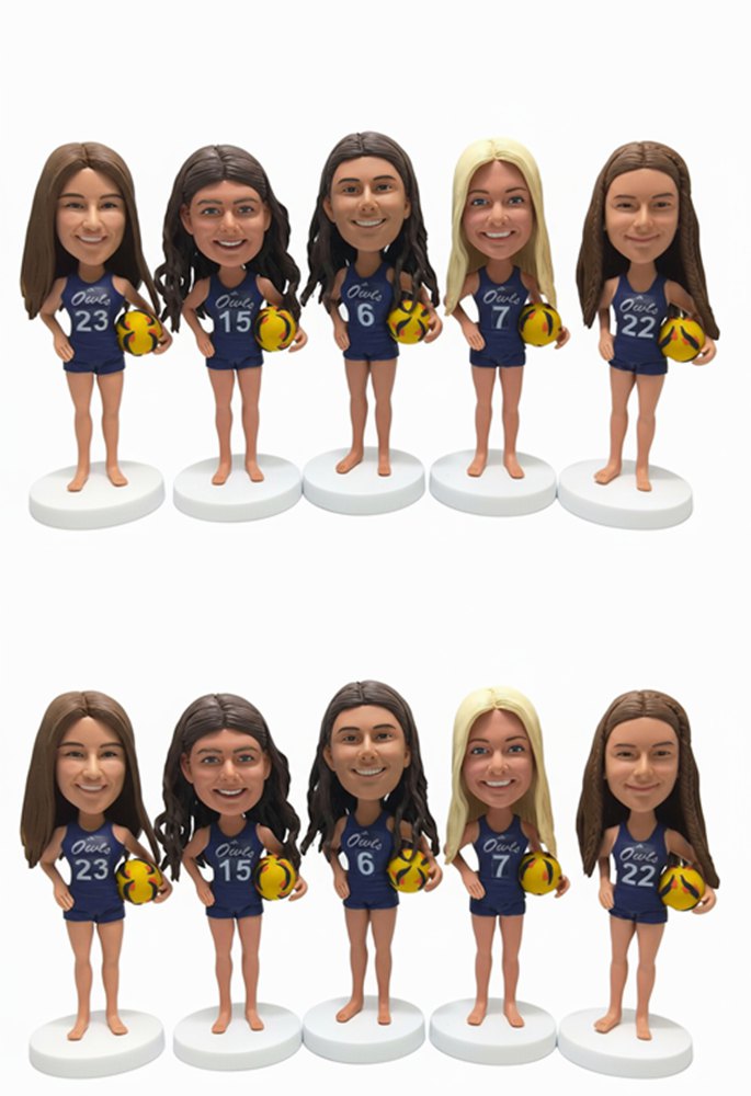 Custom Volleyball Team Bobbleheads | Bulk Order, Personalized Jerseys & Logos | Perfect Team Gifts