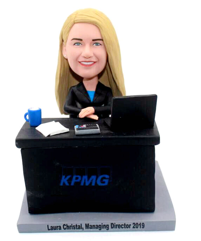 Custom bobblehead for office woman doll for female boss dolls  - Click Image to Close