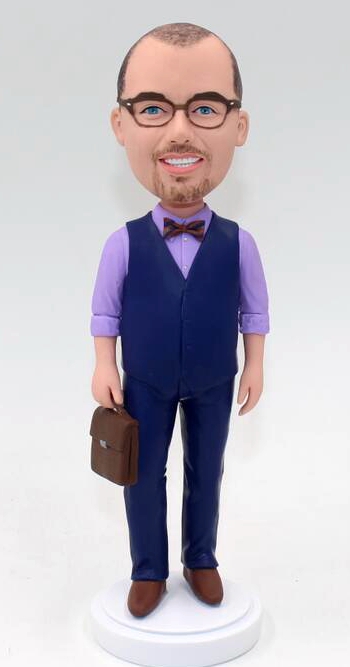 Custom bobble head doll with suitcase