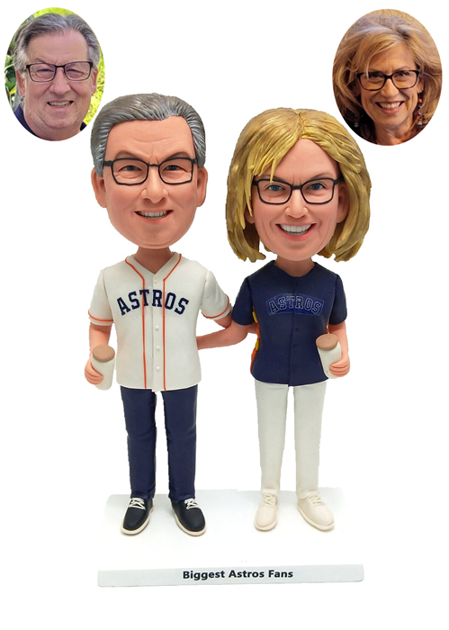 Custom Bobbleheads For Couple Biggest Astros Fans Bobbleheads Figurines  - Click Image to Close