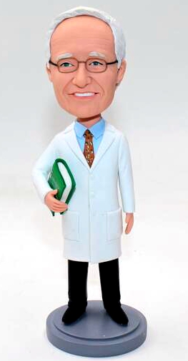 Custom doctor bubble head with book