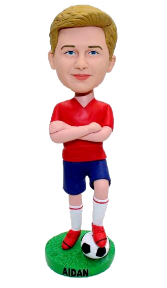 Custom bobbleheads dolls soccer football player playing football