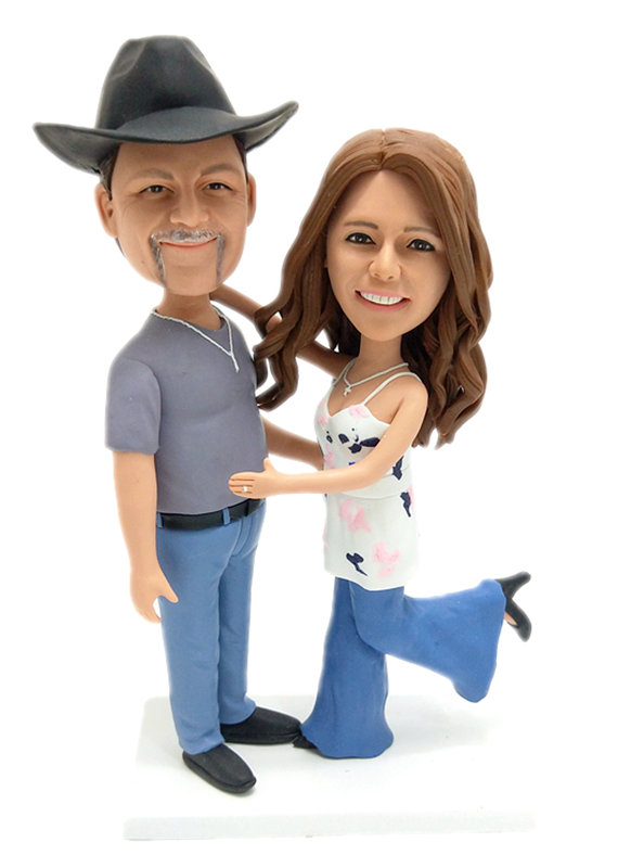 Custom bobble heads dolls Country/Cowboy couple bobbleheads