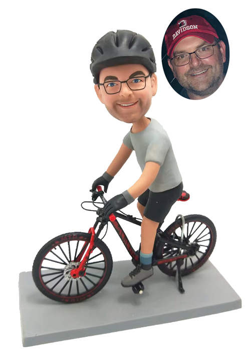 Custom Bobbleheads Personalized Bobbleheads Biker Riding Bicycle