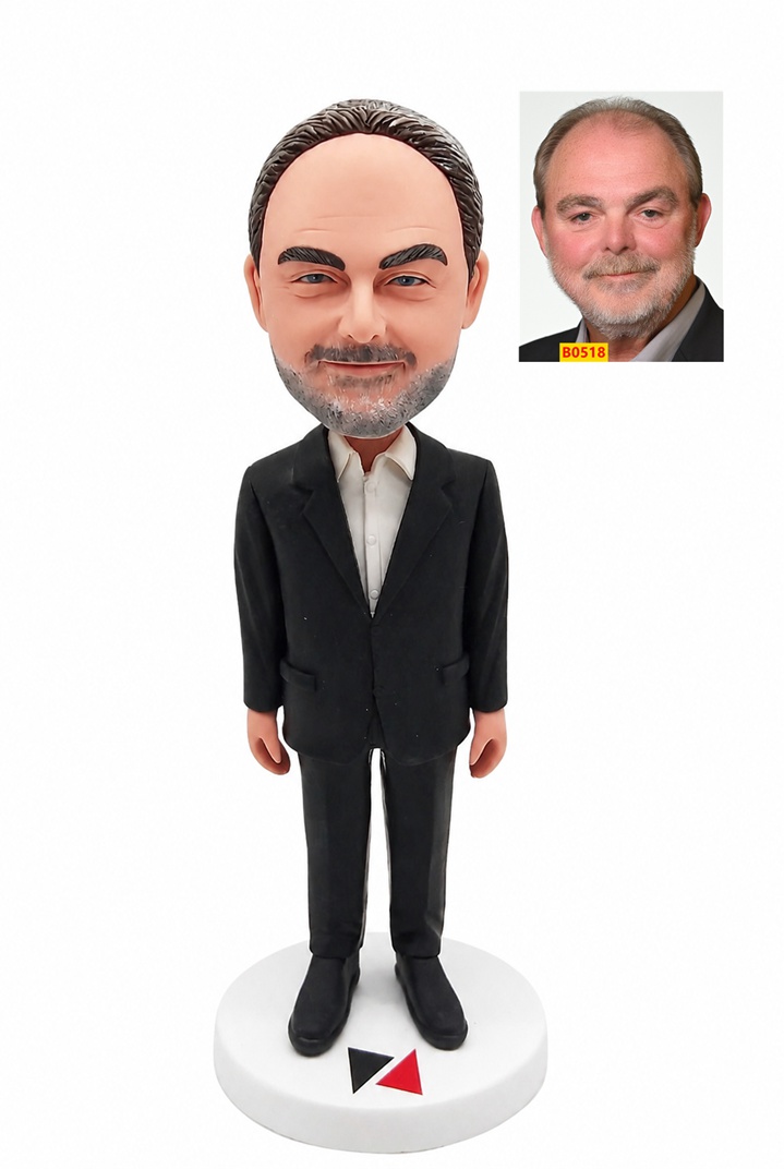 Custom Businessman Bobblehead in Suit – Personalized Executive Gift Custom Businessman Bobblehead in Suit – Personalized Executive Gift