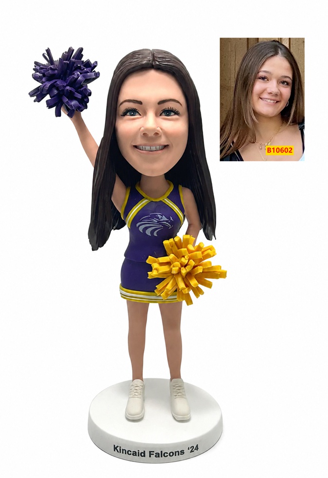 Custom Cheerleader Bobblehead – Any Cheer Uniform Can Be Personalized Custom Cheerleader Bobblehead – Any Cheer Uniform Can Be Personalized