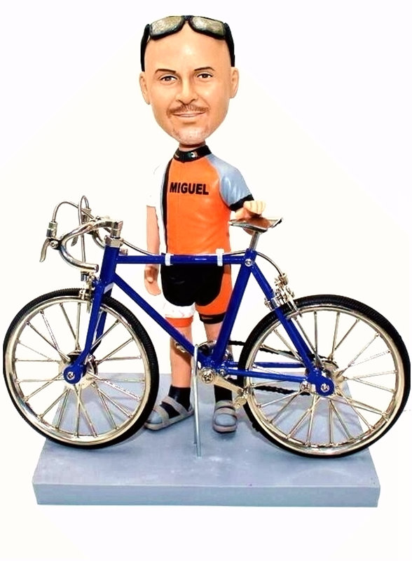 Custom bobbleheads with bike/bicycle bobble heads  for rider